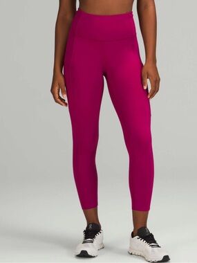 Lululemon Fast and Free High-Rise Crop 23" - Wild Berry - Size 6